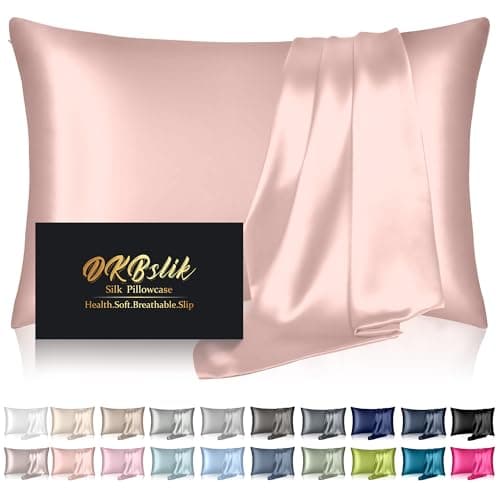 Mulberry Silk Pillow Cases King Size, Silk Pillowcase for Hair and Skin, Anti Acne Cooling Sleep Both Sides Natural Silk Satin Pillow Case Covers with Hidden Zipper, Gifts for Women Men, Coral