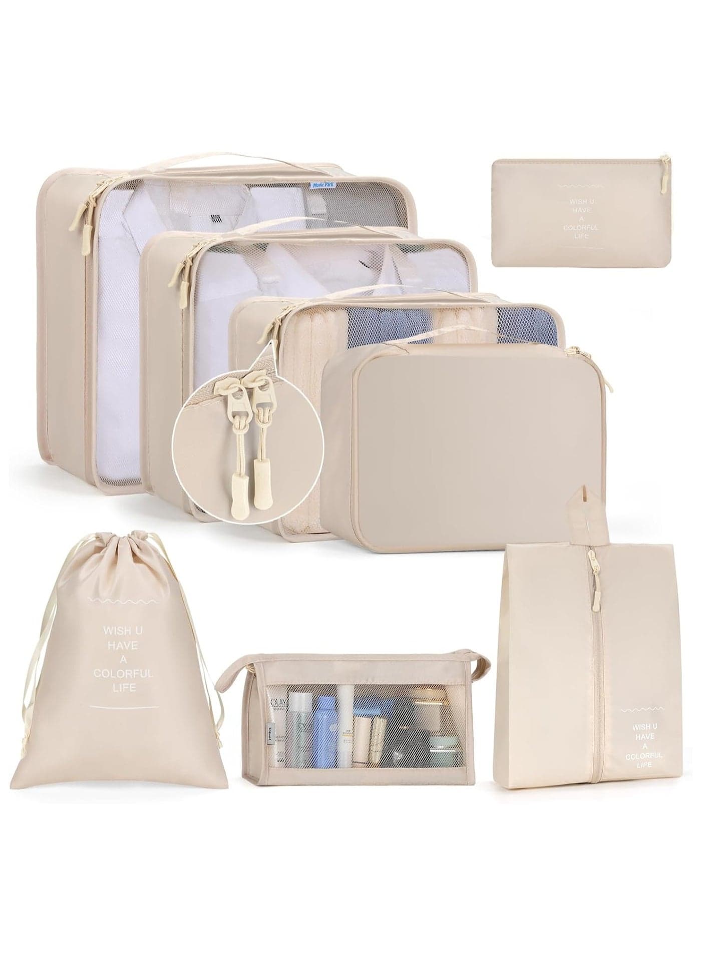 Travel Organizer 8pcs for Luggage Organizer Packing Cubes Travel Packing Cubes Set Clothes Shoes Storage Travel Organizer Bags For Luggage