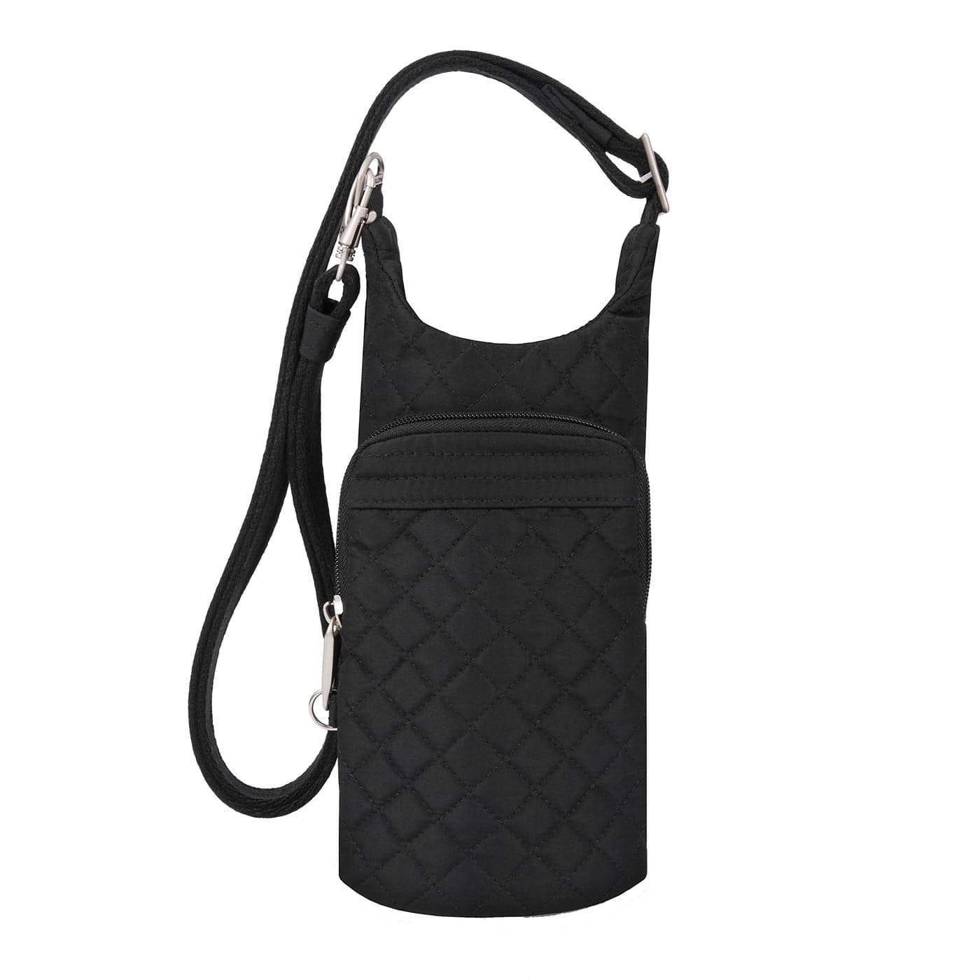 Travelon Anti-Theft Boho Insulated Water Bottle Tote, Black Solid