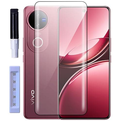 Artistque HD+ UV Tempered Glass Screen Protector for Vivo V50 / Vivo V50e | Full Glue Edge to Edge Curved Mobile Phone Guard with UV Light | Anti-Scratch Shatterproof HD Clear Case Friendly Protective Cover with Easy Installation Kit