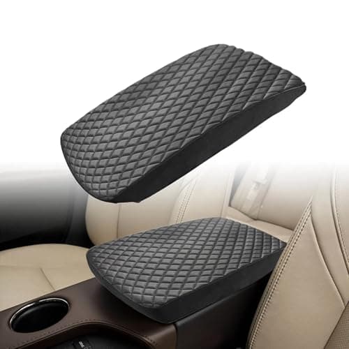 NLQR Center Console Armrest Cover Compatible with Toyota Avalon 2013-2018, Microfiber Leather Interior Accessories, Waterproof Center Console Box Cushion, Car Arm Rest Lid Protector Black