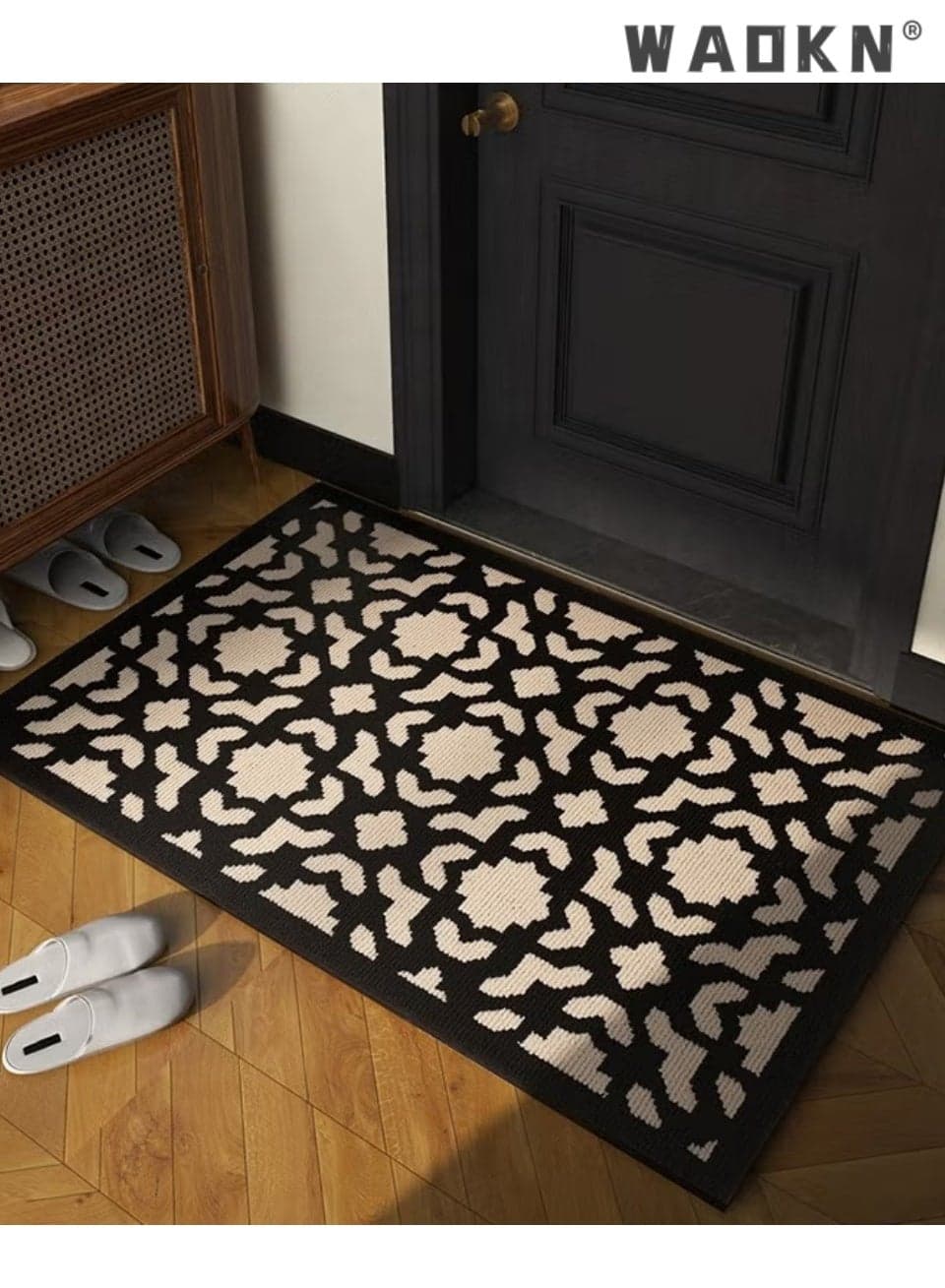 Door Mats ,The entrance hall carpet at the front door,Indoor Non-Slip Absorbent Front Door high-end entrance mat, Resist Dirt Entryway Rug Classic Geometric Pattern doormats for Indoor outdoor Front Door Entryway Patio 60*90CM