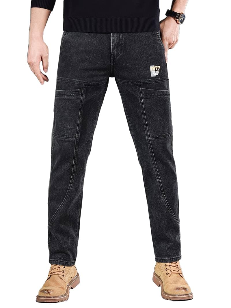 TOPLOT Men Jeans | Stylish Denim Look | Regular Fit Design | Comfortable Wear Structure | Trendy Look Styling | Easy Movement Fit | Perfect for Casual & Everyday Wear (5213_38_Black)