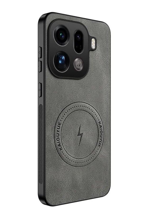 Magnetic Lightning Pattern Phone Case for OPPO Find X9 Pro 5G 2025, Scratch-Resistant u0026 Fingerprint-Proof Leather Protective Cover Supports Wireless Charging