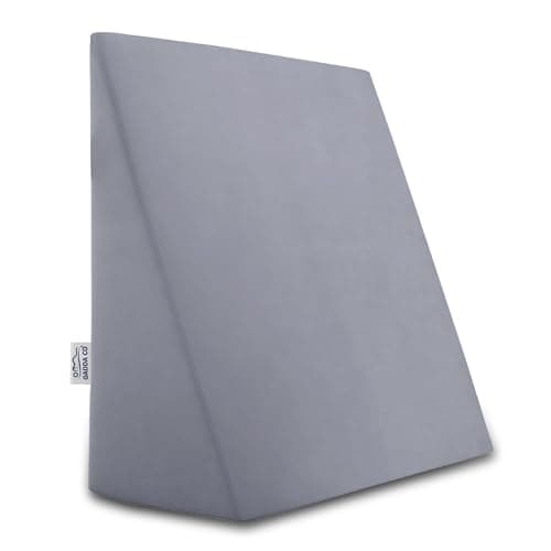 GADDA CO Memory Foam Wedge Pillow for Bed | Orthopedic Back Support Cushion for Acid Reflux, GERD & Snoring | Wedge for Leg Elevation & Sleep Support | Grey, 18 x 17.5 x 10 Inches | 2 Year Warranty