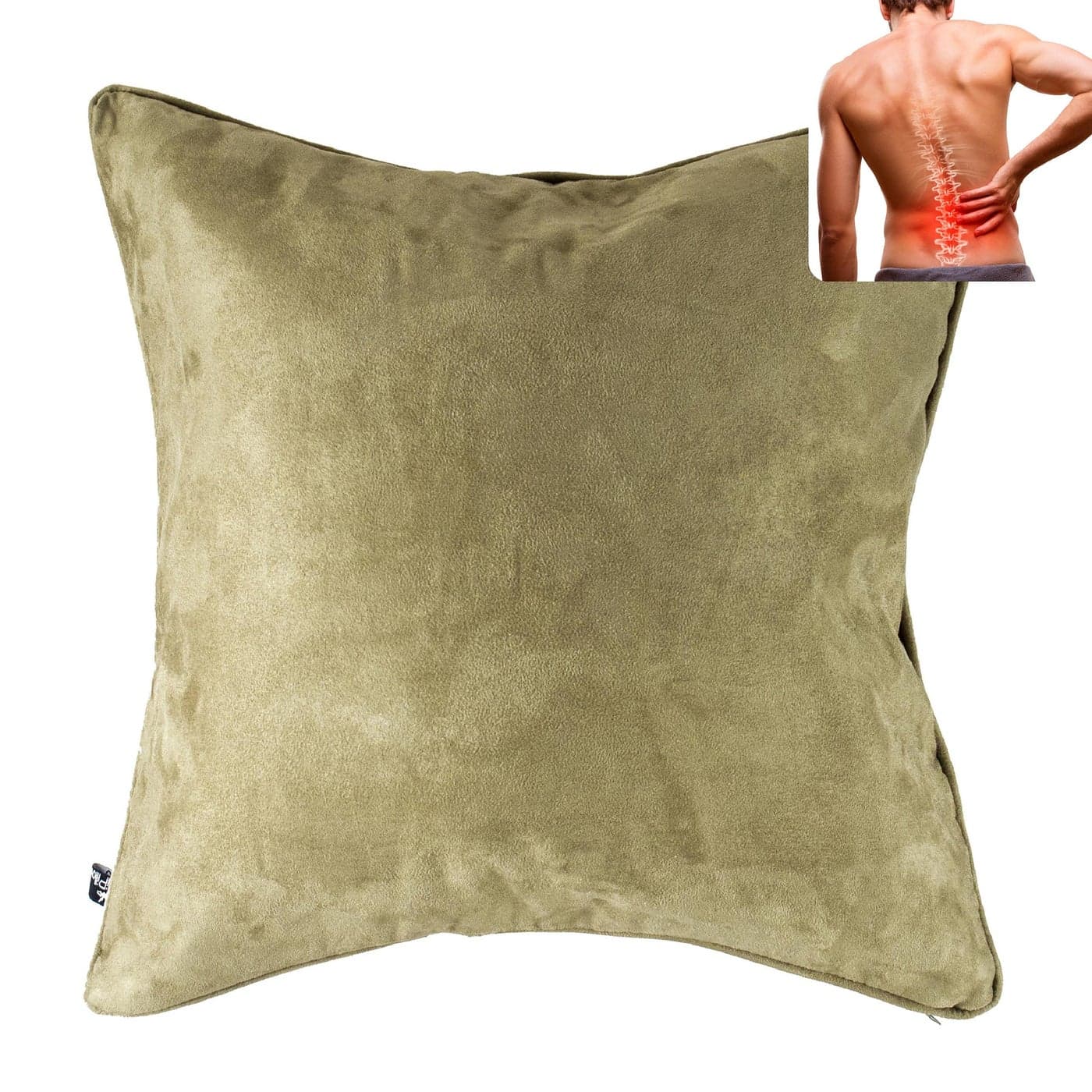AJUVIA QiPillow Pain Relieving Ergonomic Orthopedic Back Lumbar Posture Support Sitting Cushion for Chair Couch Bed Versatile Firm Adjustable Orthopedic Seat Throw Pillow Sage