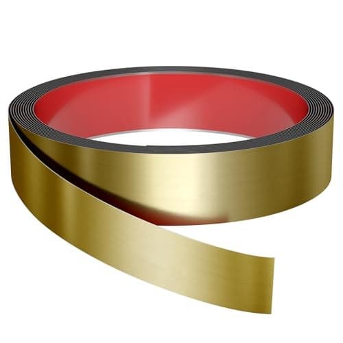 Sanbege Wall Trim Peel and Stick 16.4 ft x 2 in, Flexible Stainless Steel Molding for Wall, Ceiling, Fireplace, Furniture, Door, Mirror Frame, Craft Decoration (Brushed Gold)