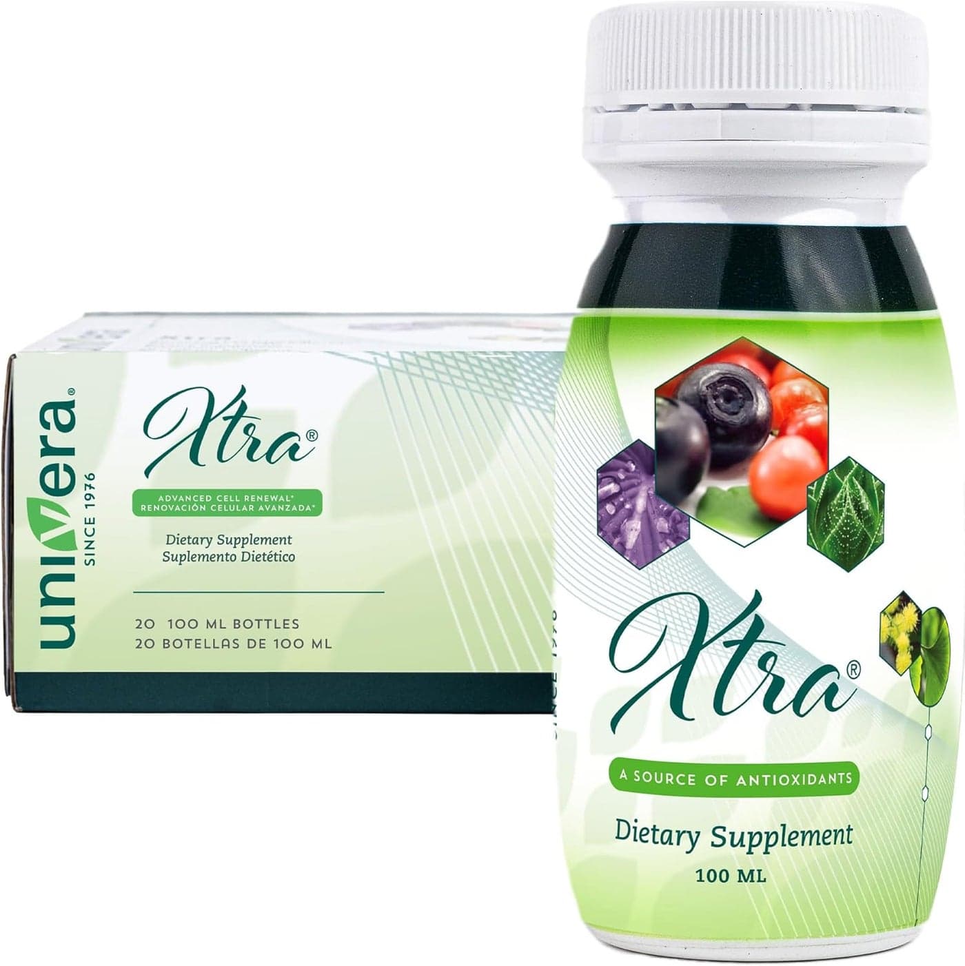 Univera Xtra Minis Multimineral fruites Complex 15 Natural Ingredients Stress Management Focus Clarity Joint Comfort Antioxidant Protection 338 Fl Oz Pack of 20