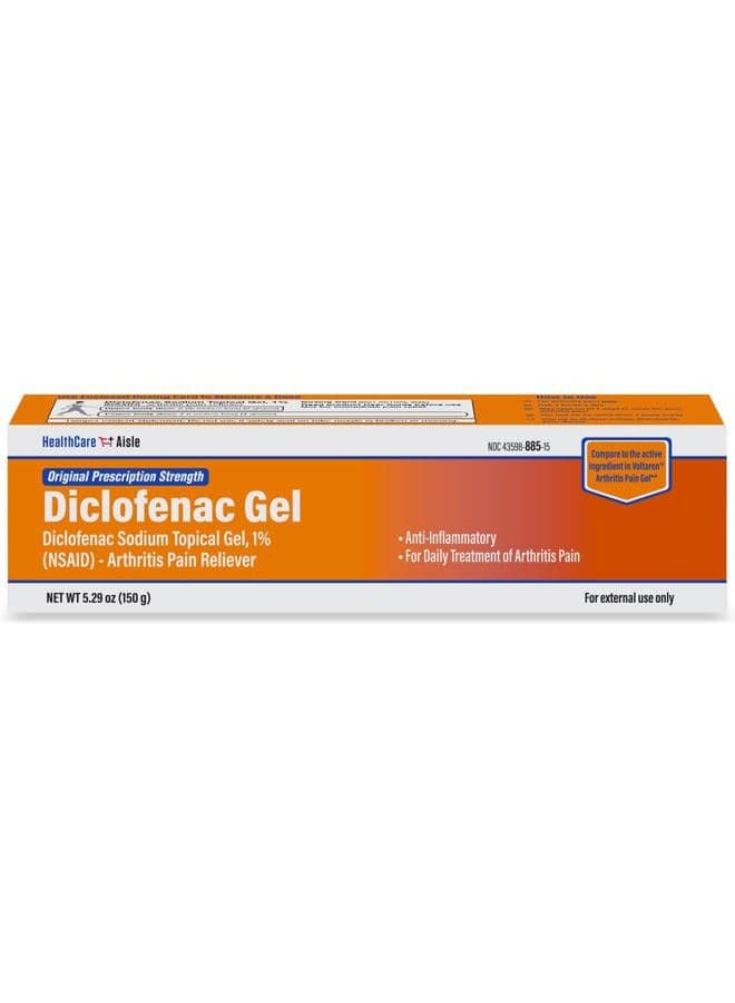 Diclofenac Gel, 1%, Arthritis Pain Relief - 150 g tube - Original Prescription Strength (NSAID)
