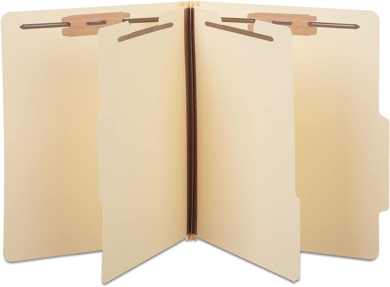Staples 384872 Paperboard Classification Folders 25 Top Tab LTR 2 Div Manila 10BX