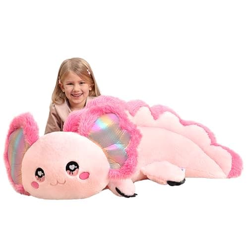 IKASA Giant Axolotl Stuffed Animal Plush ToyLarge Big Jumbo Soft Toys315 Huge Size Cute Plushy Fluffy Fat PlushieGifts for Kids Girls