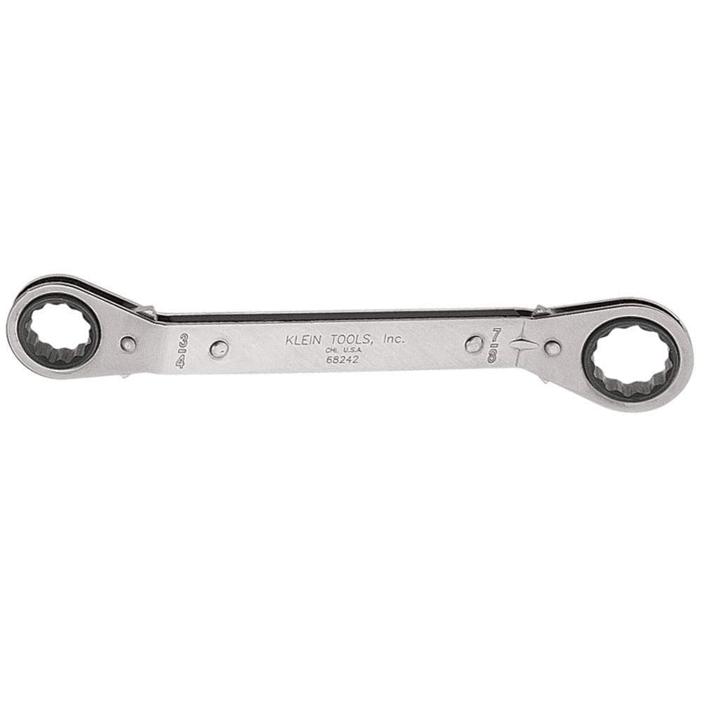 Klein Tools 68242 Ratcheting Offset Box Wrench Made in USA 34Inch by 78Inch Fully Reversible