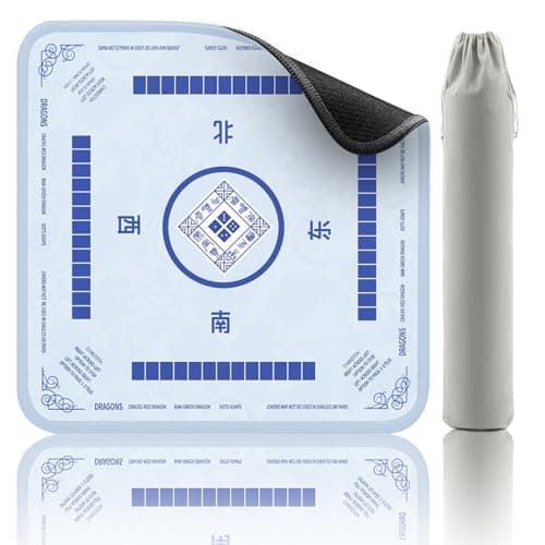 2F22E Mahjong Mat Noise Reduction NonSlip Mahjong Mat for Table 324 324 Inch Mahjong Table Mat for Poker Board Games Table Mat Card Games Tile Games DominoesSky Blue