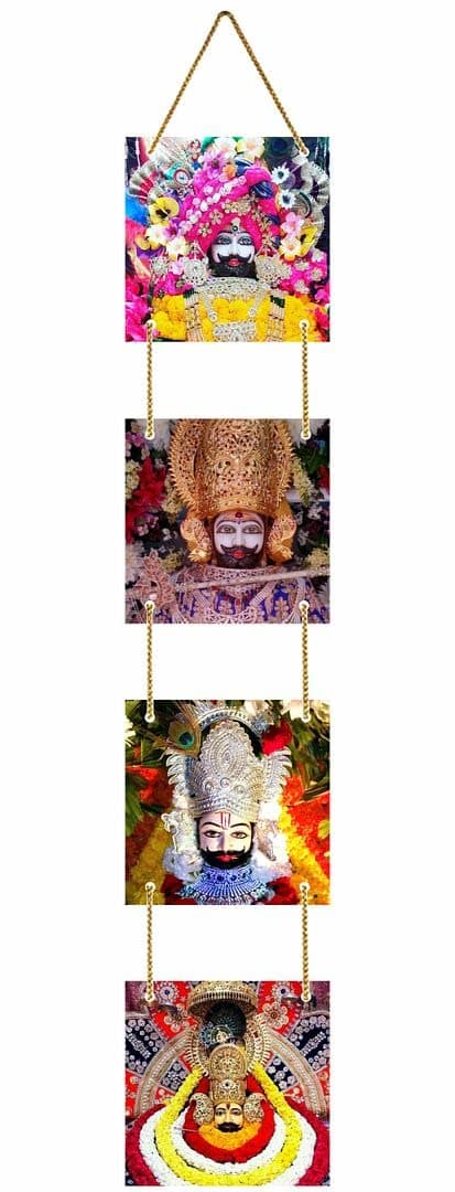 CVANU Shree Khatu Shayam Baba Ji Wooden Wall Hanging Board Home Decor Items Size(36inch X 6inch) Multicolor_CV06