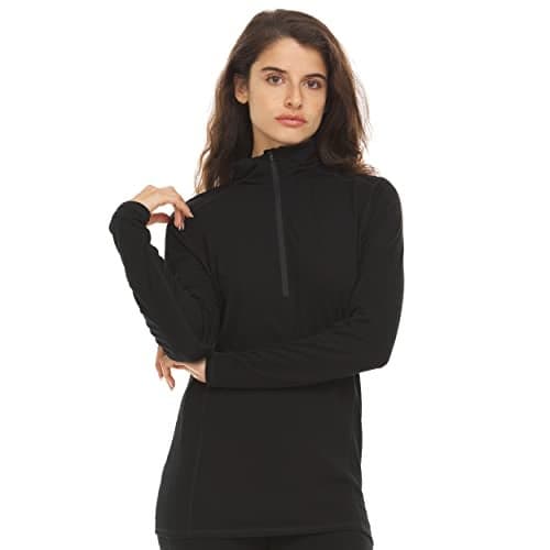 Minus33 Merino Wool Womens Woolverino Micro 1/4 Zip Black X-Small