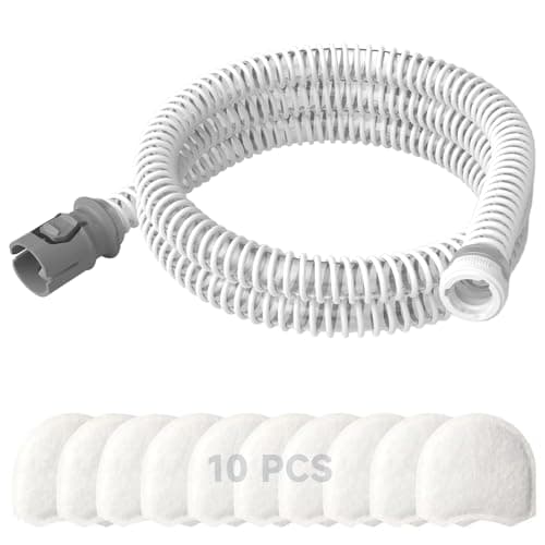 Replacement CPAP Tubing for ResMed AirMini Tube & 10-Pack Airmini Supplies Filters Combo, as Flexible as OEM | Compatible with ResMed Airmini CPAP Machine & P10 Nasal Pillows & N20 & N30 Nasal Masks