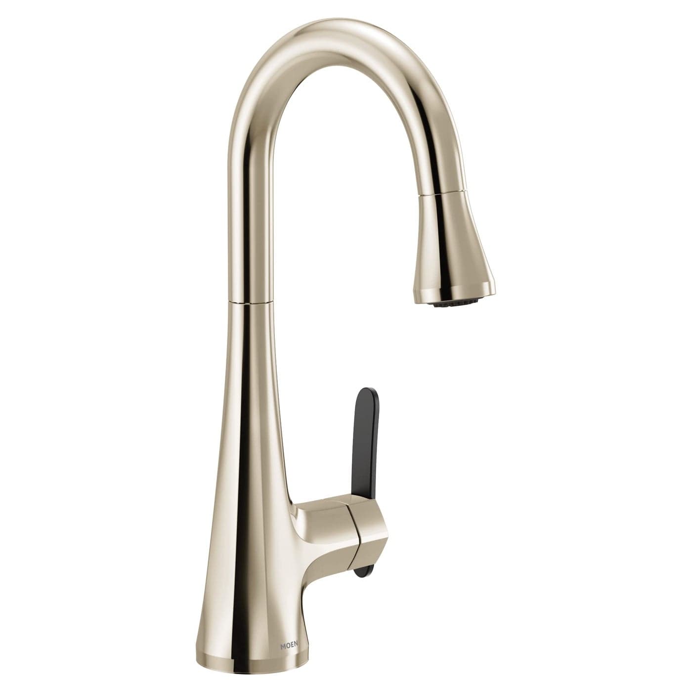Moen S6235NL Sinema OneHandle High Arc Pulldown Bar Faucet featuring Power Clean and Reflex Polished Nickel