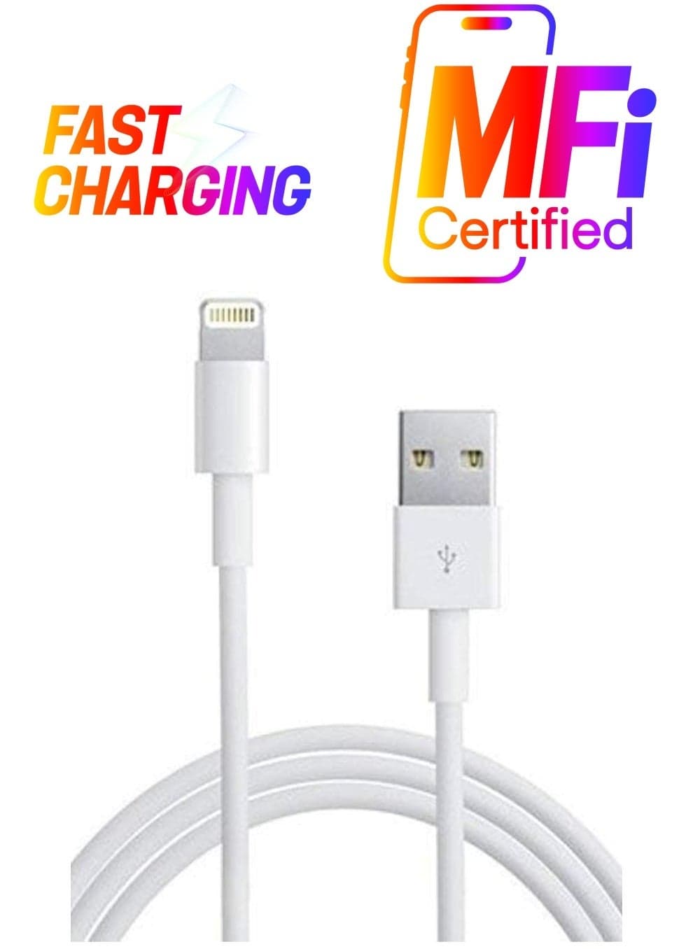 Fast Phone Charging Cable & Data Sync USB Cable Compatible for iPhone 13, 12,11, X, 8, 7, 6, 5, iPad Air, Pro, Mini & iOS Devices