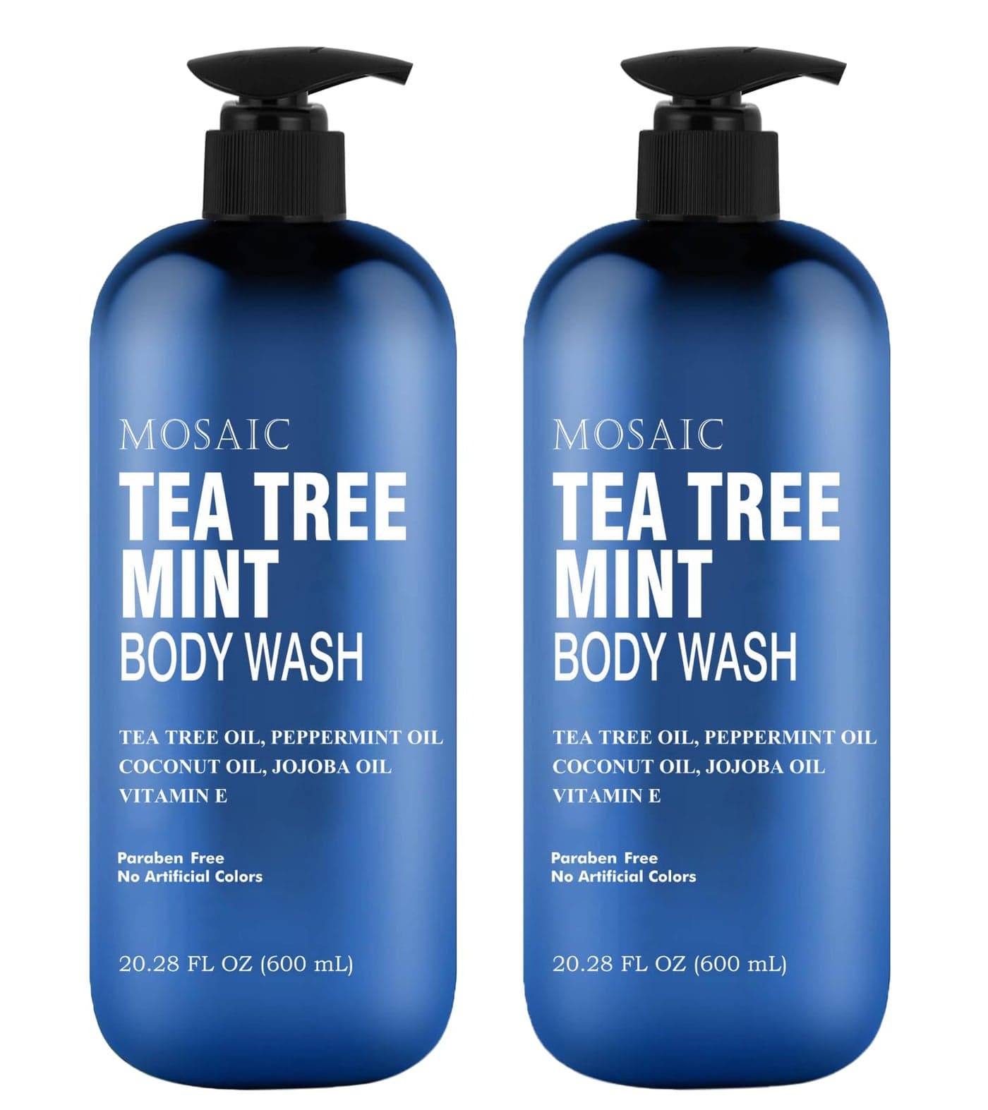 Tea Tree Body Wash with Mint Shower Gel with Vitamin E for Jock Itch Eczema Ringworm Body Odor Body Wash Women Men with Added Body OilsLARGE 202 FL Oz Bottle Tea Tree Mint Pack of 2