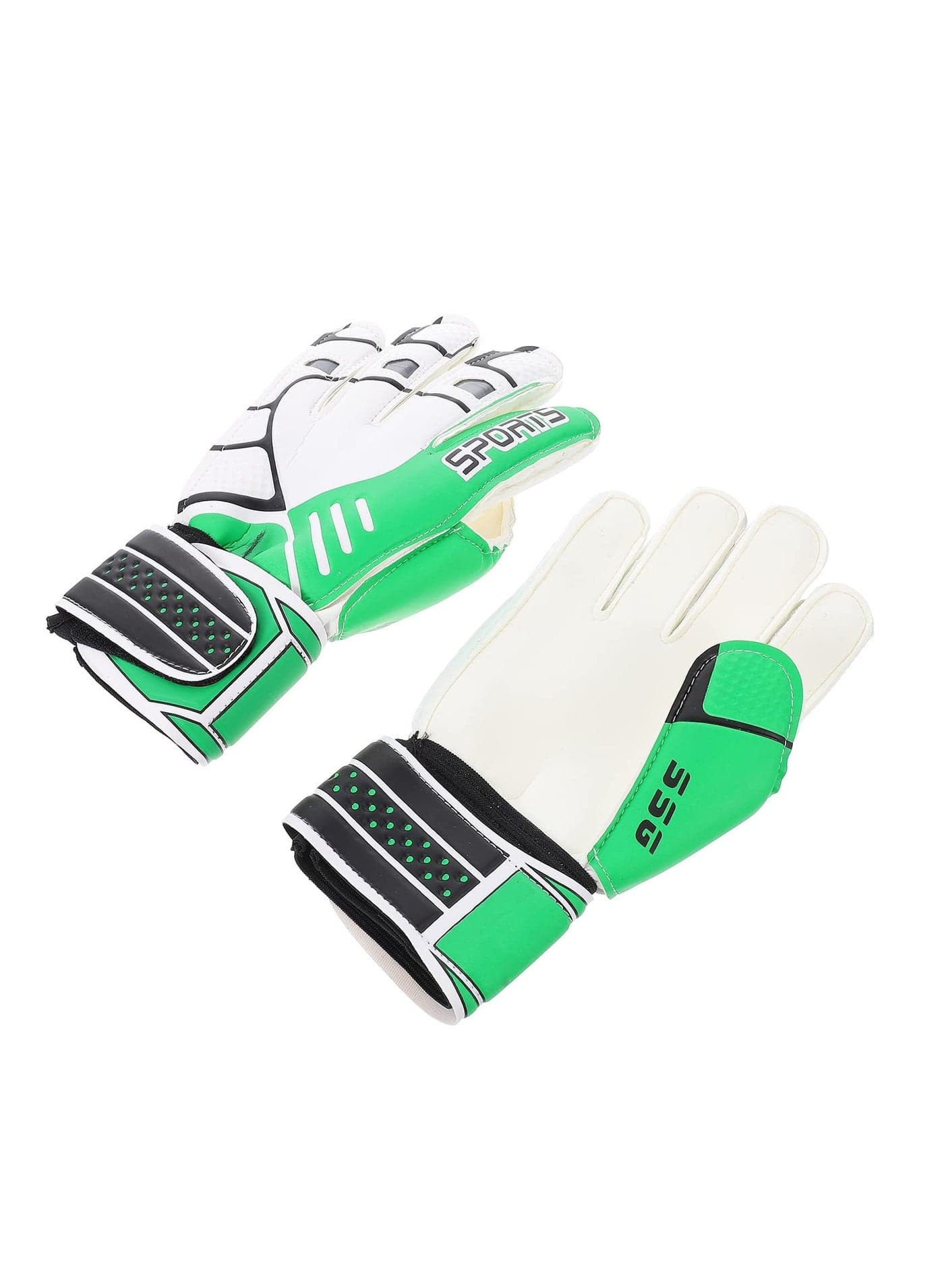 Children Football Gloves, Kids Youth Football Soccer Goalkeeper Goalie Training Gloves Gear with Strong Grips Palms, Soccer Goalie Goalkeeper Gloves for Kids Boys Children (6# Green)