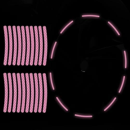 20PCS Car Wheel Reflective Decorative StripNight Safety Warning StickersCarsMotorcyclesBicycles are Applicable Colorful and Diverse a Street the Most Beautiful Car Light Pink