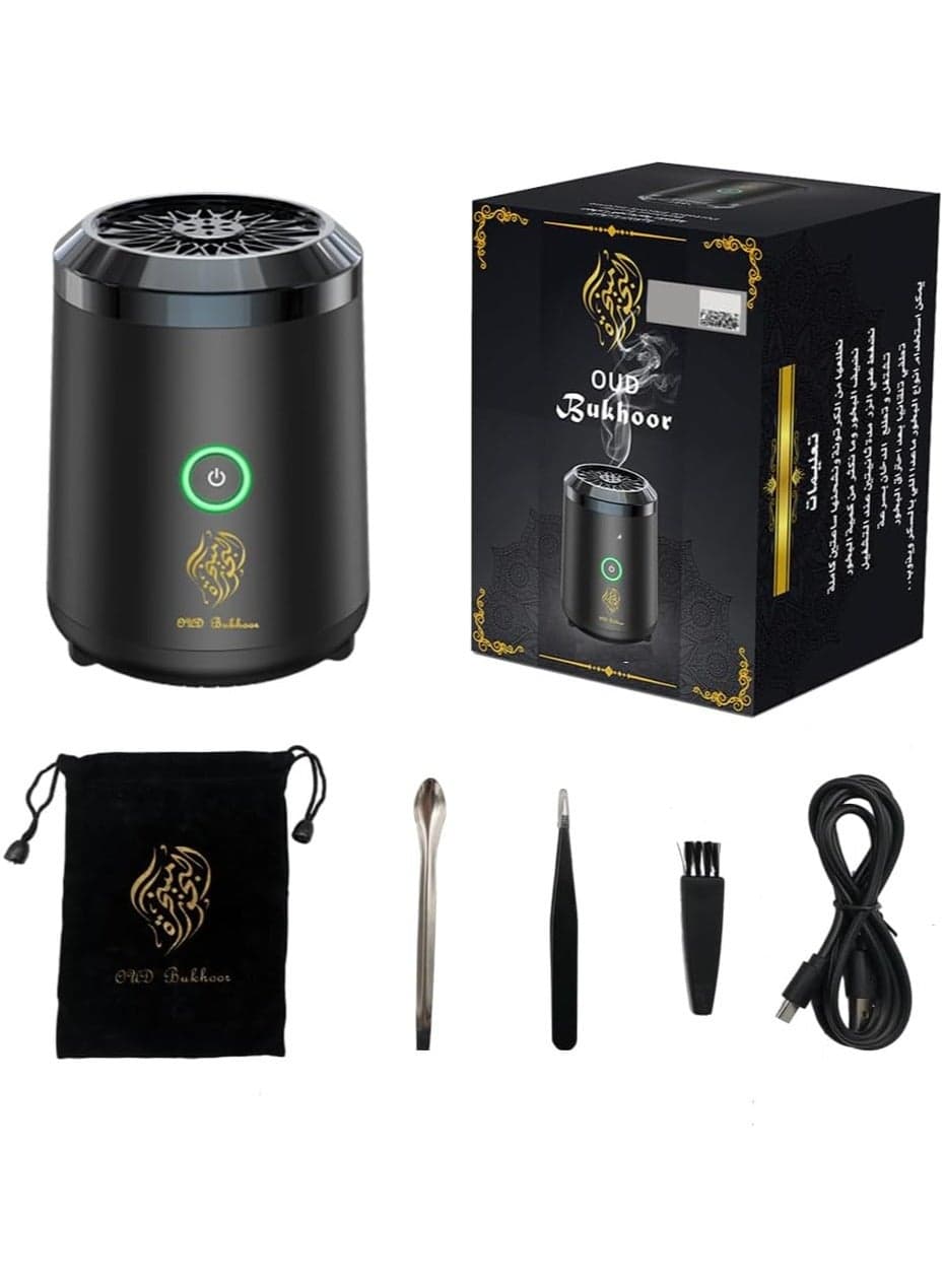 Oud Bukhoor BK18 Electric Spice Diffuser - Portable USB-Powered Incense Burner for Home, Car, and Travel