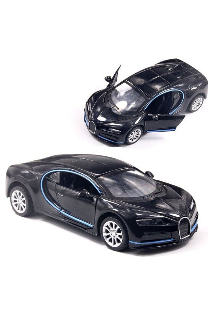 1:36 Alloy Sports Car Model , Pull-Back Toy Car , Model Car for Kids Boy Girl Gift , Collectible Display ,Black/Blue 12 cm*5 cm*3 cm