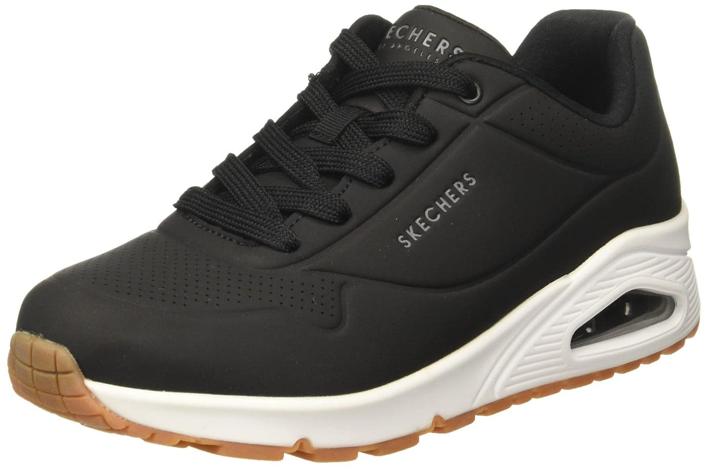 Skechers womens Skecher Street Women's Uno - Stand on Air Sneaker, Black/White, 9 Wide US