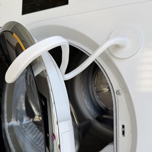 Front Load Washer Door Prop and Holder – Magnetic Door Stopper with Strong Magnet and Flexible Hose – Keep Washer Door Open for Ventilation – Easy to Use, Fits Most Front Load Washers - White