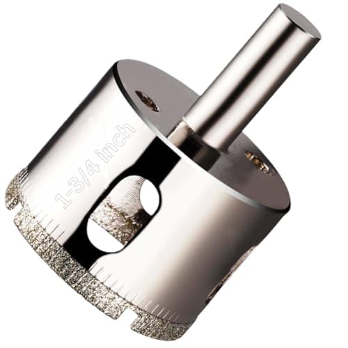 Drilax 1-3/4 Inch Diamond Hole Saw | 3/8" Shank, 1-1/8" Depth | for Shower Valves, Recessed Lights, Glass Jug Lamps | Drills Tile, Granite, Glass, Stone