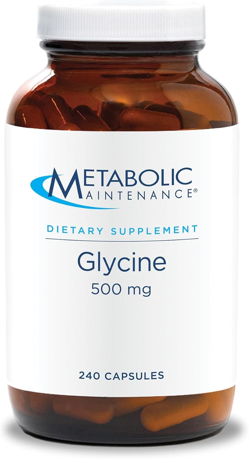 Metabolic Maintenance Glycine 500 mg Capsules Pure Glycine Supplement for Sleep Calm and Liver Detox Support Amino Acid Supplement for Women and Men 240 Capsules