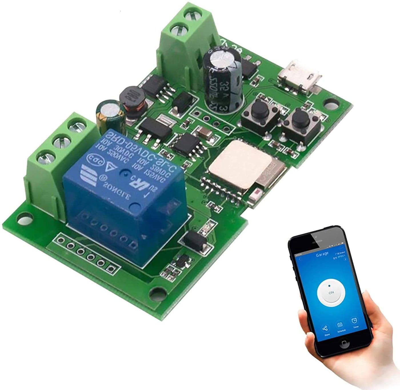 Newgoal wireless jog relay momentaryselflocking switch module DIY smart home remote control wifi relay switch Ewelink App compatible with Alexa Echo Google Home IFTTT DC1