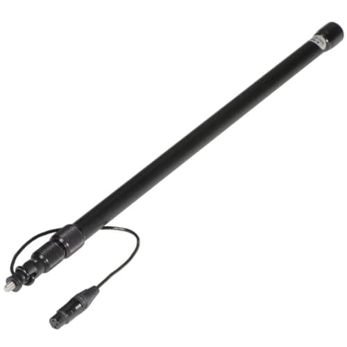 K-Tek 2'.4" to 5'.9" 3-Section Aluminum Avalon Series Boom Pole with Internal Coiled Cable, Nuetrik Female XLR with Swit, Bottom Exit