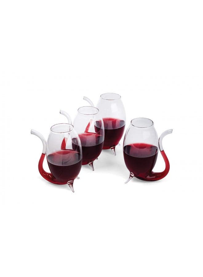 Fox Run Hand Blown Glass Port Sippers, Set of 4, 2.75 Ounces, Clear