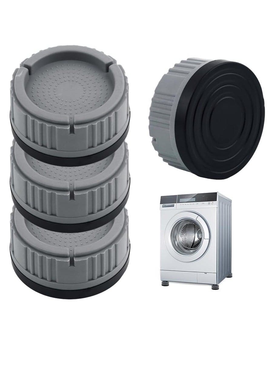 Anti Vibration Pads 4Pack Stackable Shock Noise Cancelling Washer Dryer Isolation Pad Non slip Noise Cancelling Rubber Feet Pad Stabilizer for Heavy Duty Washing Machine Furniture's Legs
