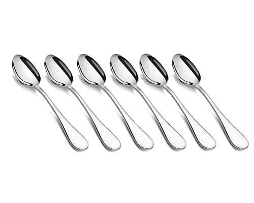 HornTide 6-Piece Dinner Spoon Set Table Spoon Flatware Stainless Steel Mirror Polishing 7-Inch 18cm