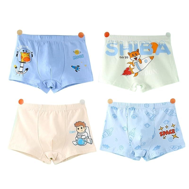 ASJAR Boys Pure Cotton Underwear Soft Boyshorts Kids Boxer Briefs Hipster Panties Multi Pattern (Pack of 4) (11-12 Years)