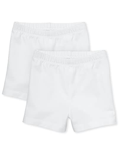 The Children's Place baby girls And Toddler Cartwheel Shorts, White 2 Pack, 3T US