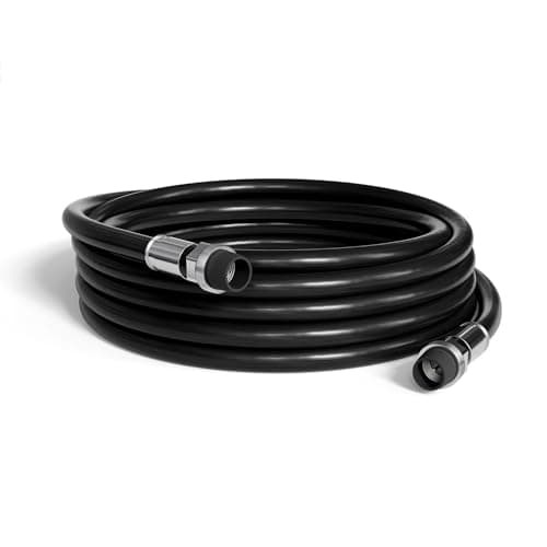 THE CIMPLE CO Coaxial Cable, 20 FT, Weatherproof Rubber Boot, Indoor/Outdoor TV Cable, High Speed Internet, Dual Shield, Satellite, Antenna, CATV, RG6, 6 Meters, Black