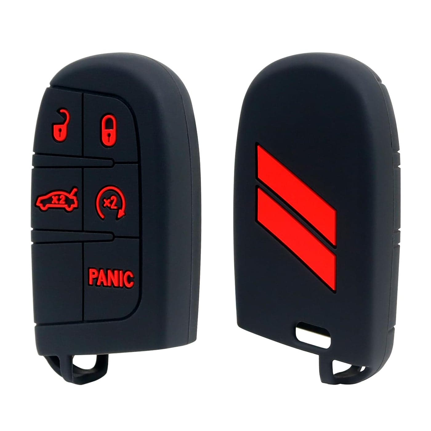 REMOCH Key Fob Cover for Dodge Accessories 5 Button Key Fob Case for Dodge Charger Challenger Dart Durango Journey Replacement Remote Control 3 4 5 Buttons Key Fob Shell Bright Red Design 1 PC