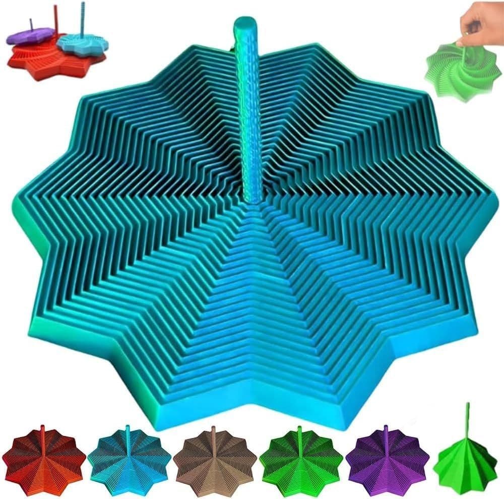 Blue Large Hexagon Sensory Star with Handle Stress Relief Toy