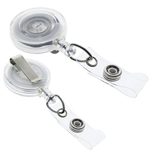 Bulk 25 Pack - Premium Retractable ID & Key-Card Badge Reels with Secure Metal Belt Clip and 34” Pull by Specialist ID