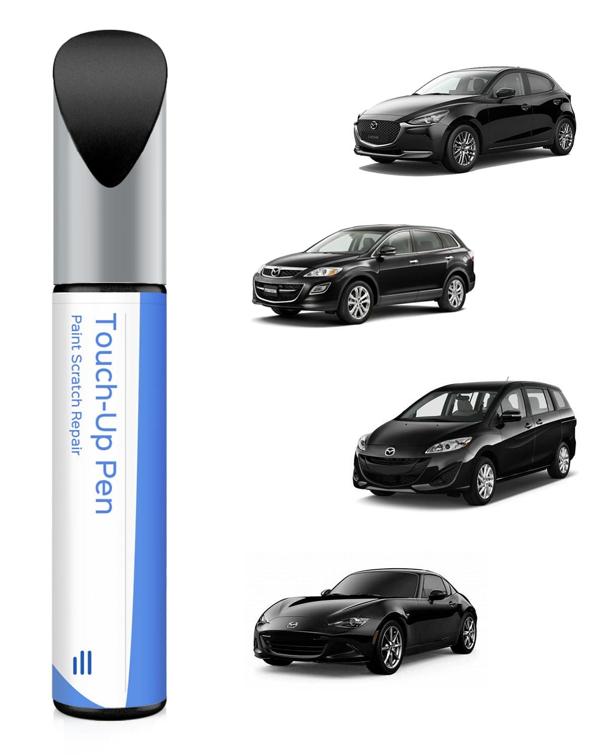 PARTS4EV A3F Brilliant Black Touch Up Paint Compatible with Mazda Exact Match Chips and Nicks Touch Up