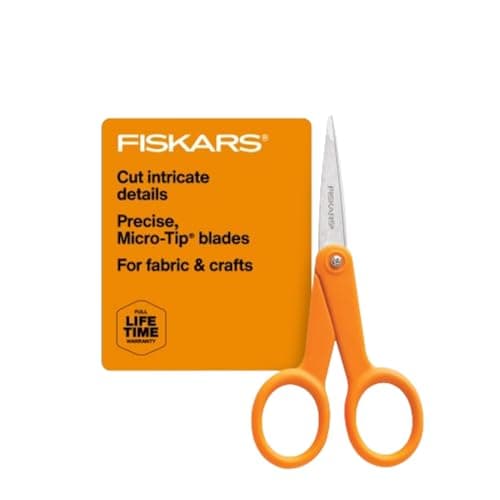 Fiskars Premier No 5 MicroTip OrangeHandled Fabric Scissors Double Loop Handle Sewing and Craft Scissors Orange