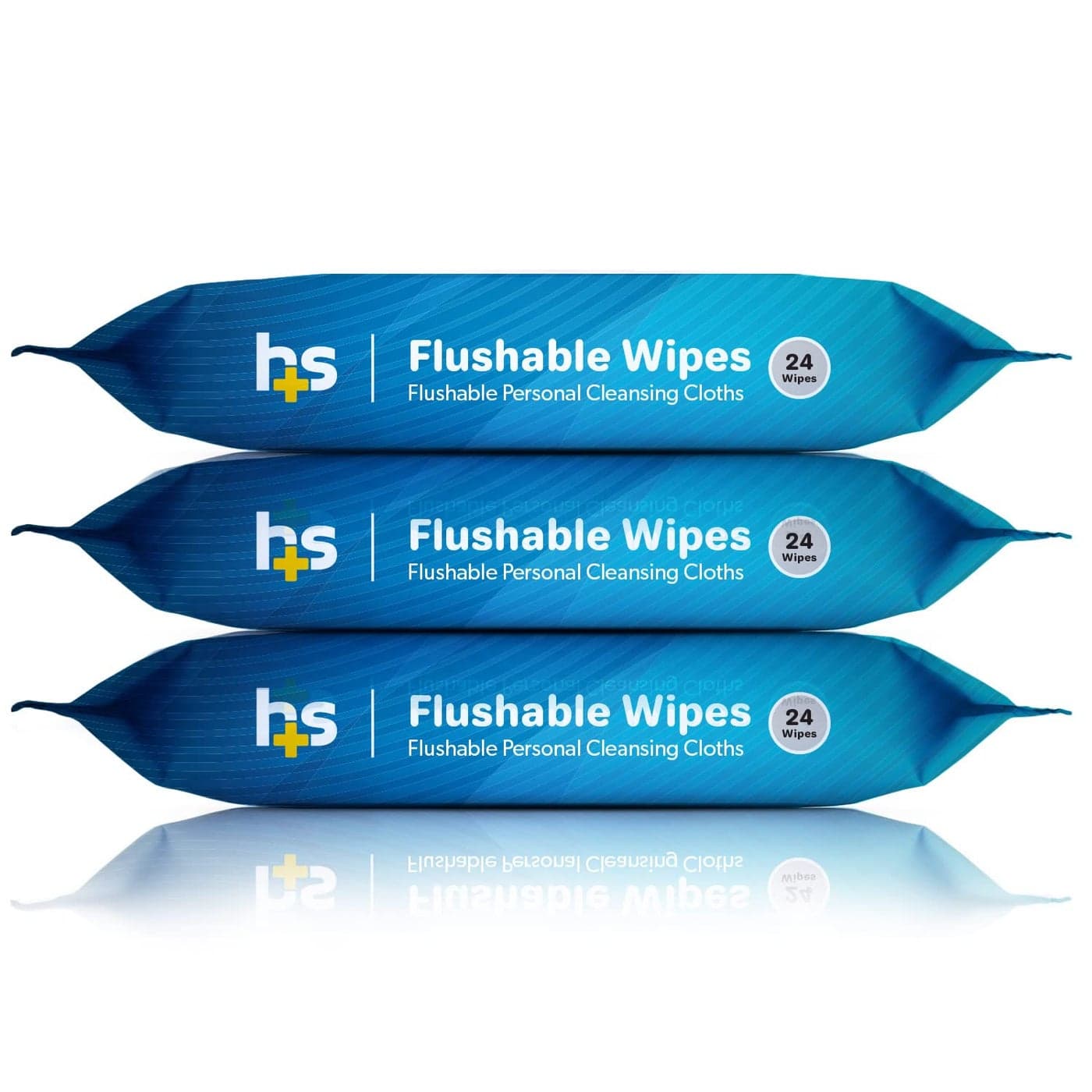 HealthSmart Flushable Wipes 72 Total Wipes Gentle on Sensitive Skin Easily Disintegrates AlcoholFree Wipes for Adults or Babies 3 Packs of 24 FSA HSA Eligible