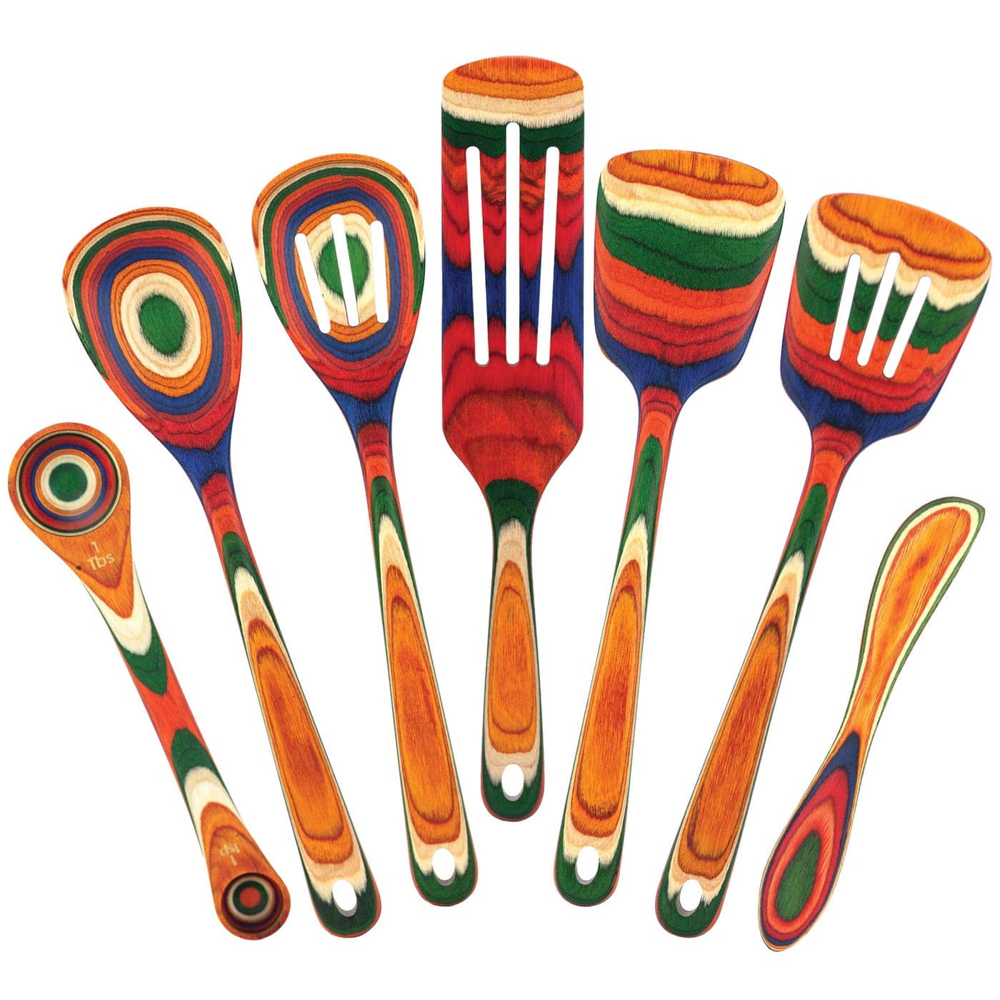 Totally Bamboo Baltique Marrakesh Collection 7 Piece Cooking Utensil Set Safe for Nonstick