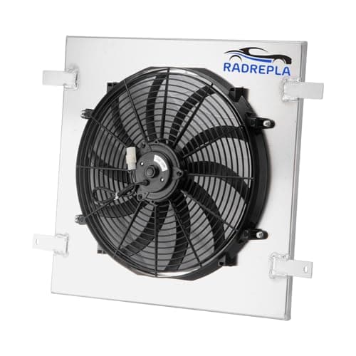 RADREPLA Aluminum Radiator Shroud Fan for 2007-2018 Jeep Wrangler JK 3.6L 3.8L V6 with Electric Fan 2x12 Fans 2008 2009 2010 2011 2012 2013 2014 2015 2017 07 08 09 10 11 12 13 14 15 16 17 18
