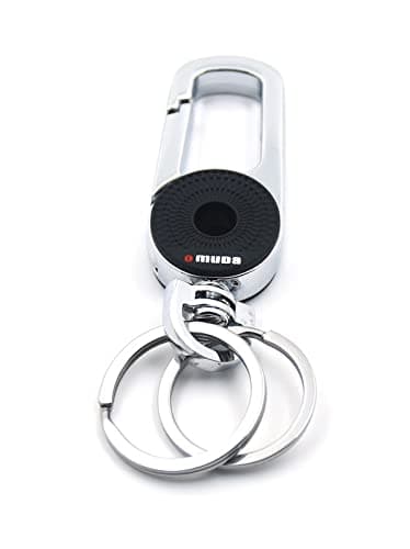 Omuda Stylish Hook Locking Silver Metal Carabiner Double Ring Hook Metal Key Chain for Men & Women