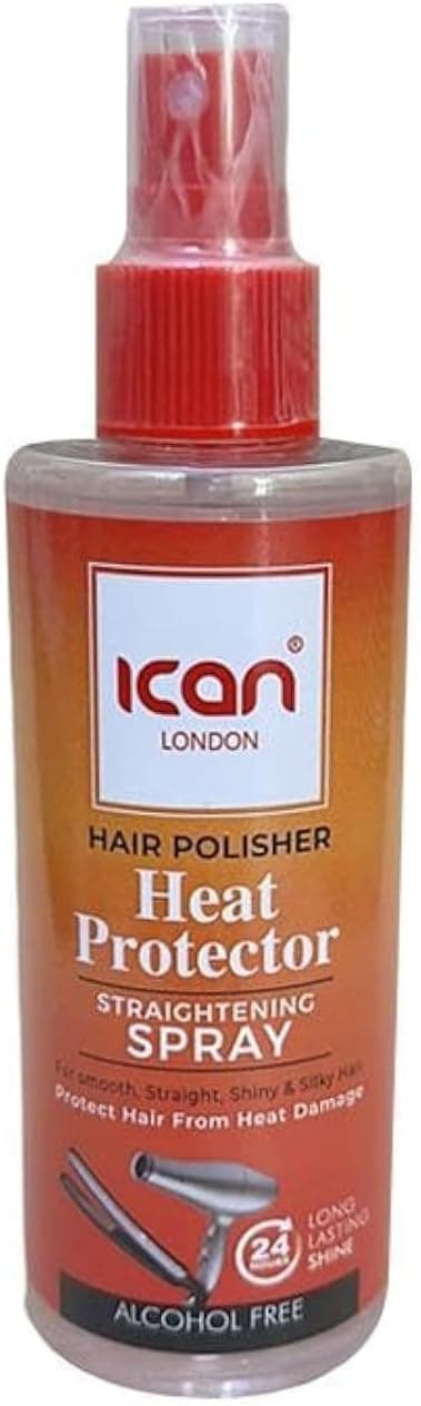 ican London Hair Polisher Heat Protector Straghtening Spray Alcohol Free 207ml