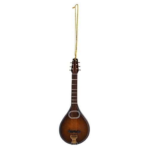 Broadway Gifts 5" Brown Wood Mandolin Ornament Decoration